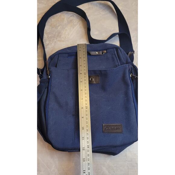 Ciana Mens multifunctional canvas bag crossbody travel blue pockets toiletries - Picture 6 of 8